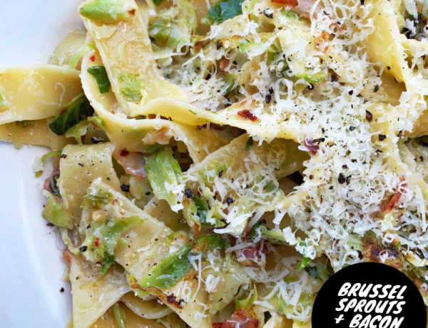 brussel sprouts and bacon pasta