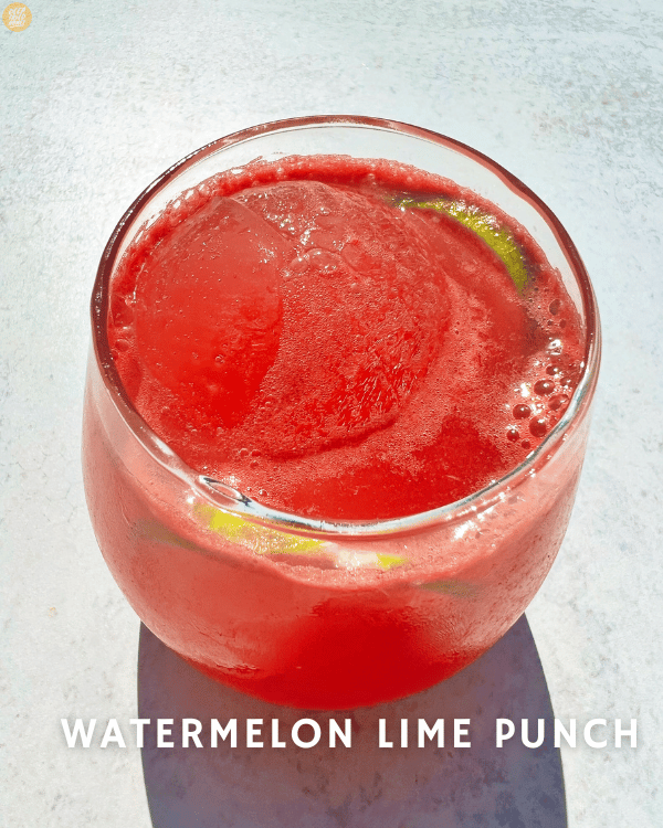 highball glass of Watermelon Lime Punch