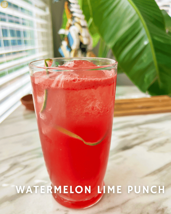 tall glass of Watermelon Lime Punch
