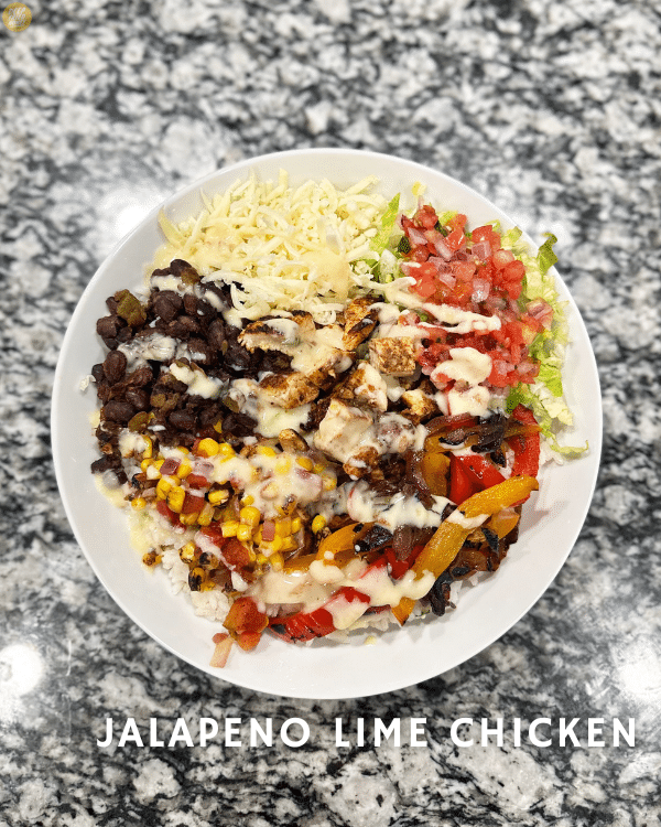 Burrito Bowl with Jalapeno Lime Chicken