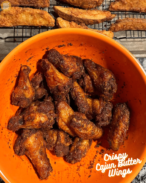 bowl of Crispy Cajun Butter Wings, right after seasoning 