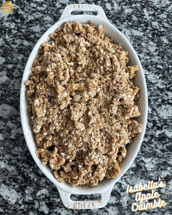 Isabella's Apple Crumble, before baking 